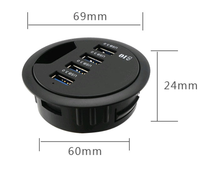 USB3.0 Hub 4 Port Data Charging, Can Read Data Rechargeable, Line Length 80cm, With External Power Interface