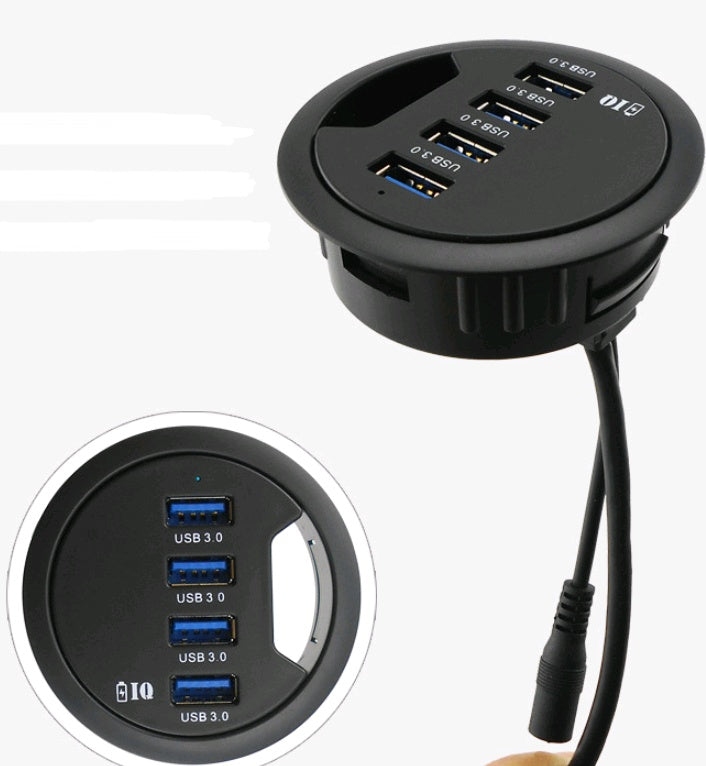 USB3.0 Hub 4 Port Data Charging, Can Read Data Rechargeable, Line Length 80cm, With External Power Interface
