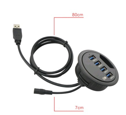 USB3.0 Hub 4 Port Data Charging, Can Read Data Rechargeable, Line Length 80cm, With External Power Interface