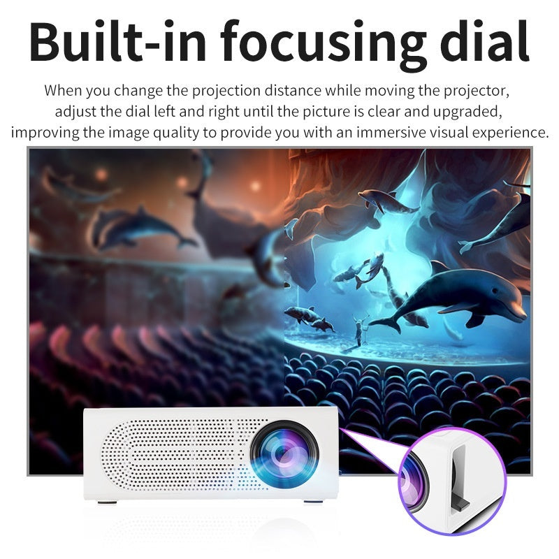 Portable Mini Projector Wired Same Screen With Mobile Phone Support