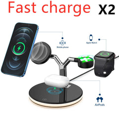 Compatible with Apple, 3 In 1 Magnetic Wireless Charger 15W Fast Charging Statio
