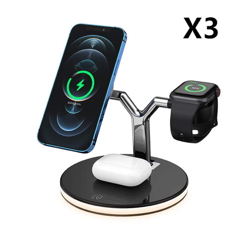 Compatible with Apple, 3 In 1 Magnetic Wireless Charger 15W Fast Charging Statio
