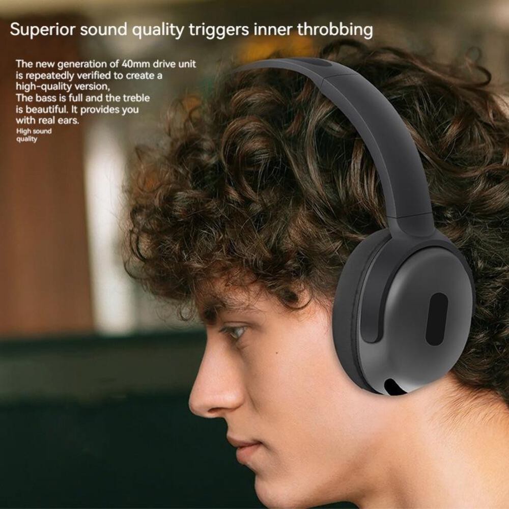 Foldable Wireless Headphones Bluetooth Sports Earphones Hifi Stereo Noise Cancel