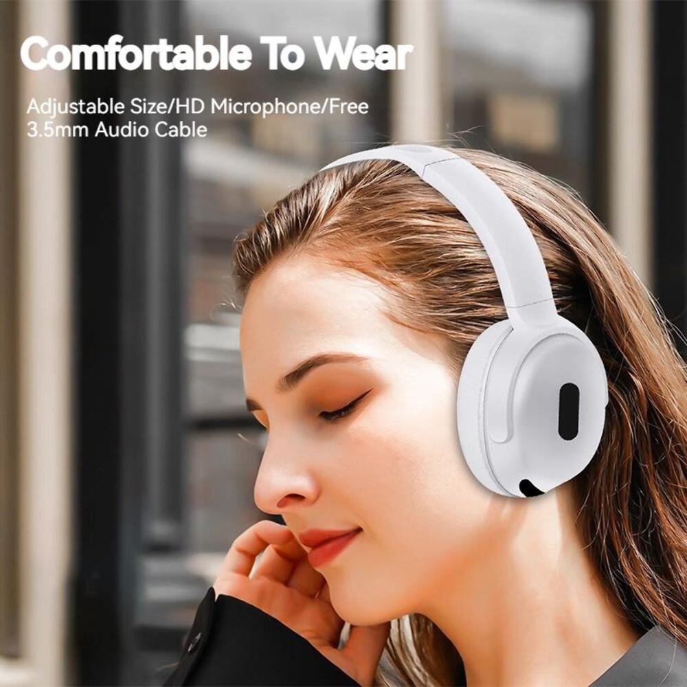 Foldable Wireless Headphones Bluetooth Sports Earphones Hifi Stereo Noise Cancel