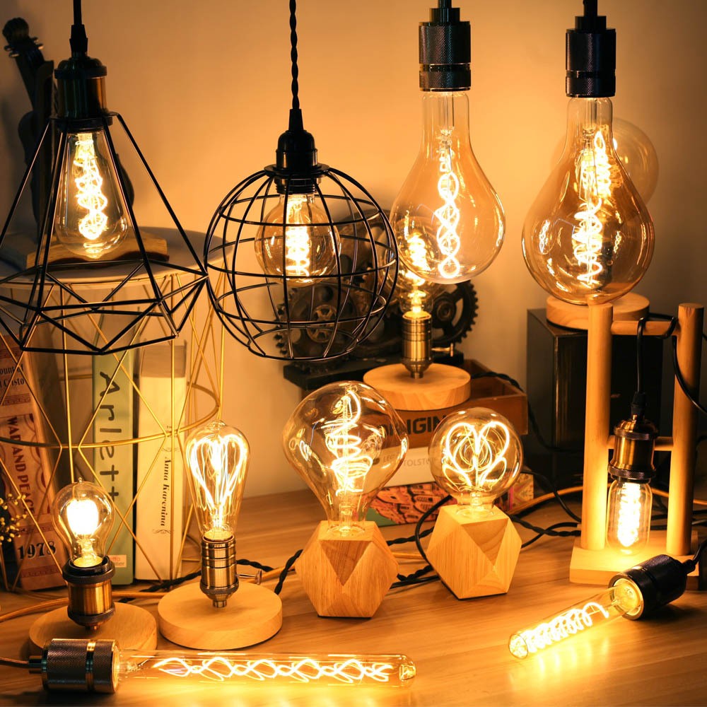 Led Bulbs Vintage Light Bulb G125 Stone Big Globe Bulb 4W Dimmable 220V 110V Led