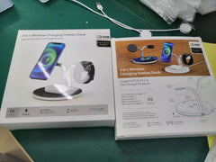 Compatible with Apple, 3 In 1 Magnetic Wireless Charger 15W Fast Charging Statio