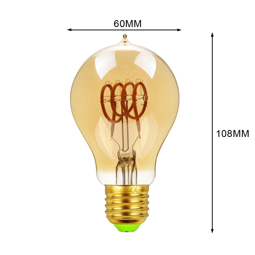 Led Bulbs Vintage Light Bulb G125 Stone Big Globe Bulb 4W Dimmable 220V 110V Led