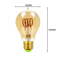 Led Bulbs Vintage Light Bulb G125 Stone Big Globe Bulb 4W Dimmable 220V 110V Led