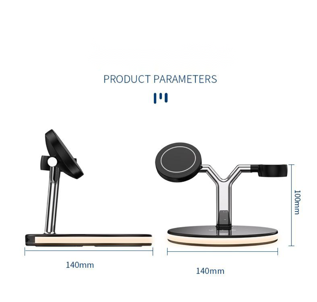 Compatible with Apple, 3 In 1 Magnetic Wireless Charger 15W Fast Charging Statio
