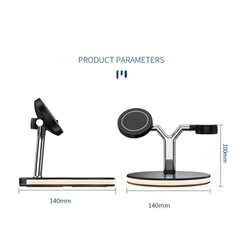 Compatible with Apple, 3 In 1 Magnetic Wireless Charger 15W Fast Charging Statio