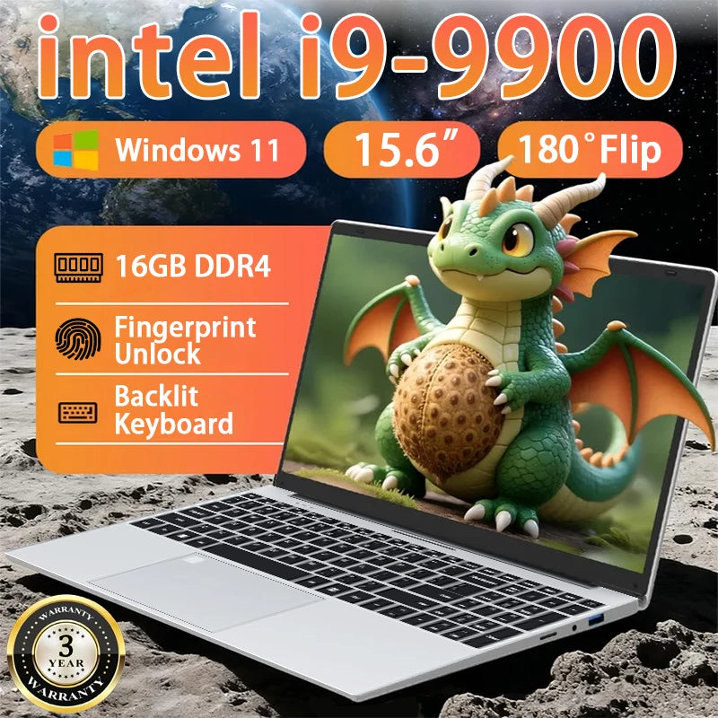 15.6 inch Laptop intel Core i9 9900 Windows 11 16GB RAM 1TB 2TB SSD Gaming Laptops PC Gamer Office Leisure Notebook computer