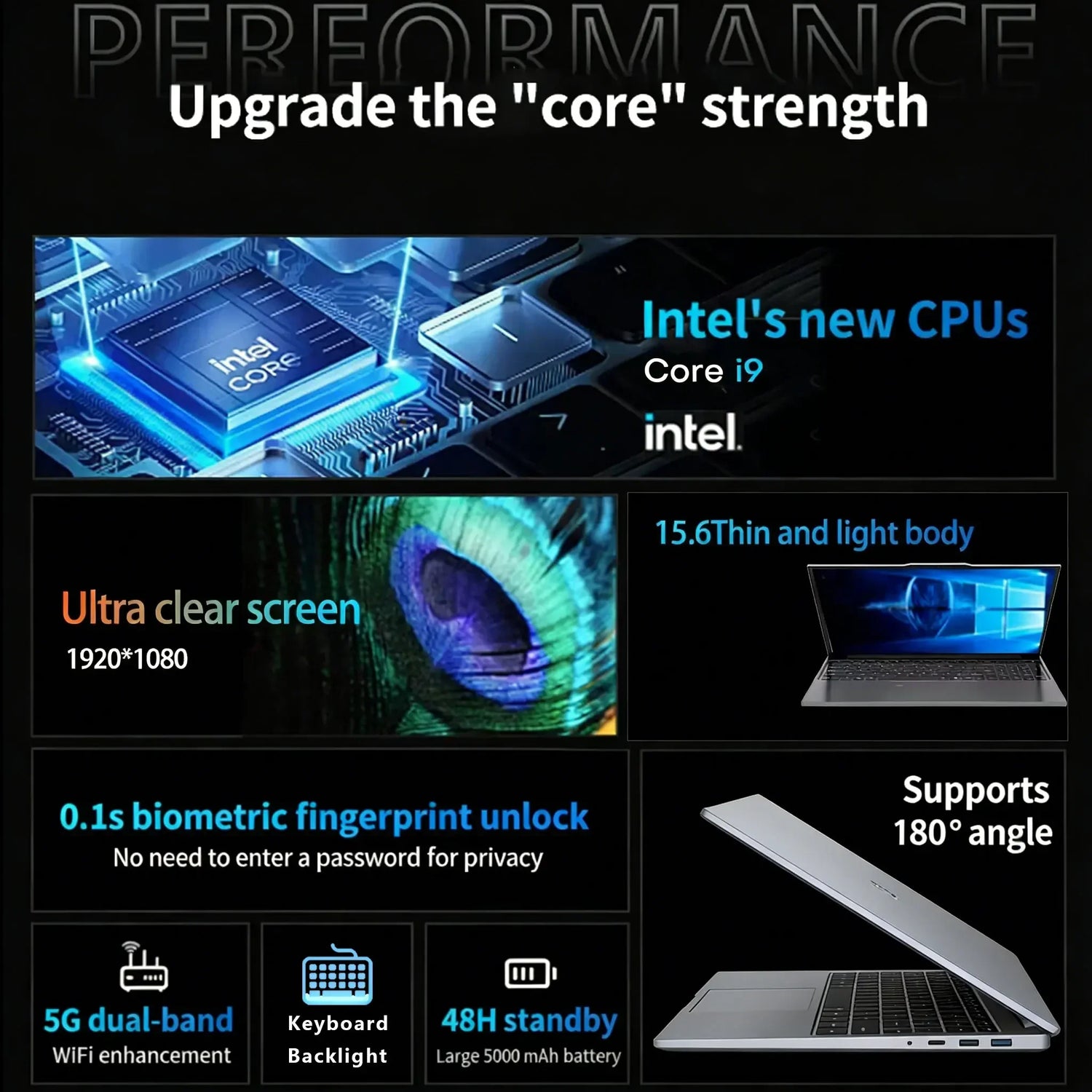 Intel i9-10980HK Gaming Laptop 16GB RAM 1TB M.2 SSD Windows 11 Pro Office Study Portable Notebook Computer